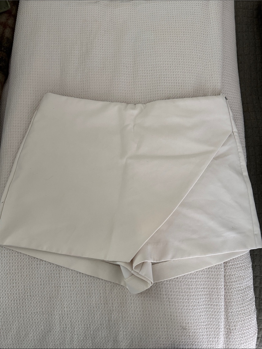 Zara Cream Asymmetric Wrap Skort